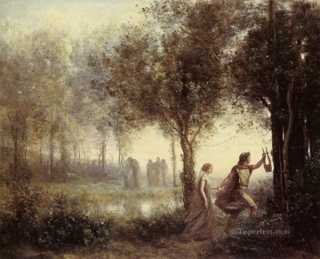 Orfeo guiando a Eurídice desde el inframundo Jean Baptiste Camille Corot Pinturas al óleo